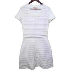 MICHAEL  Michael Kors White Bodycon Ribbed Dress Size Medium